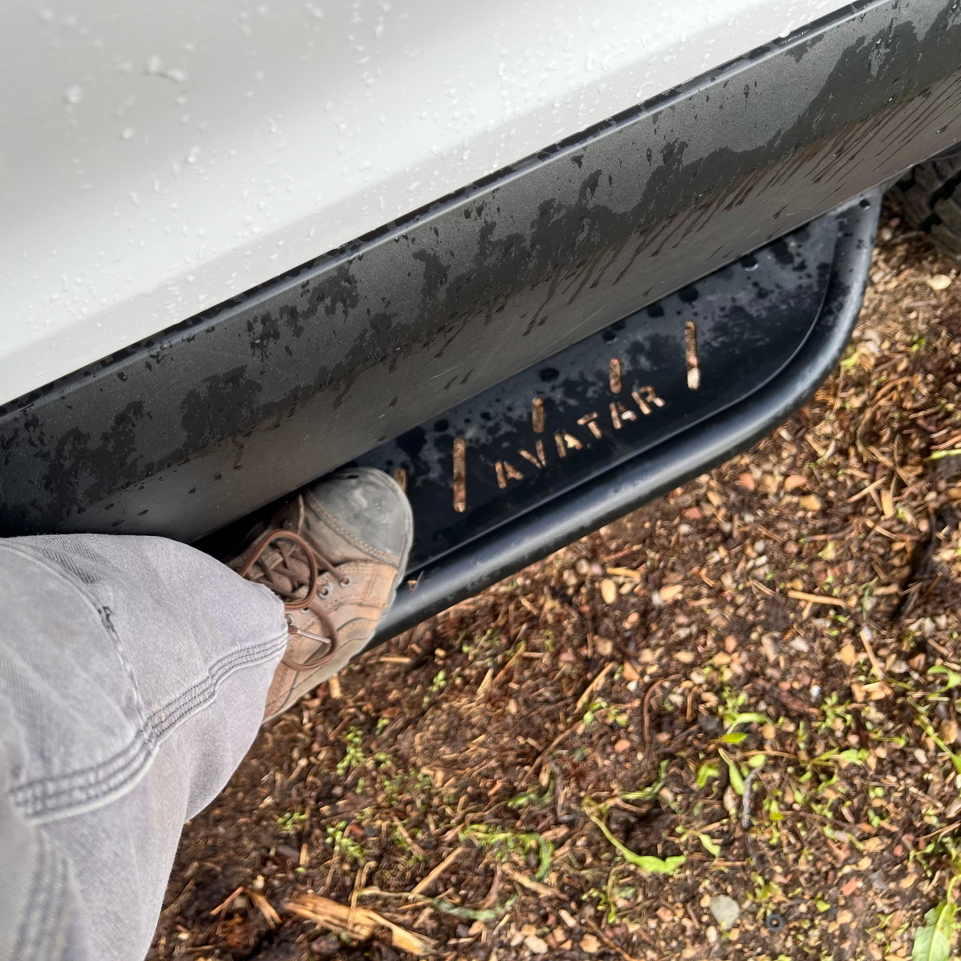 Avatar Ford Transit Rockbody Side Steps by avatar offroad, black metal running boards on Tampa Home & Garden Store