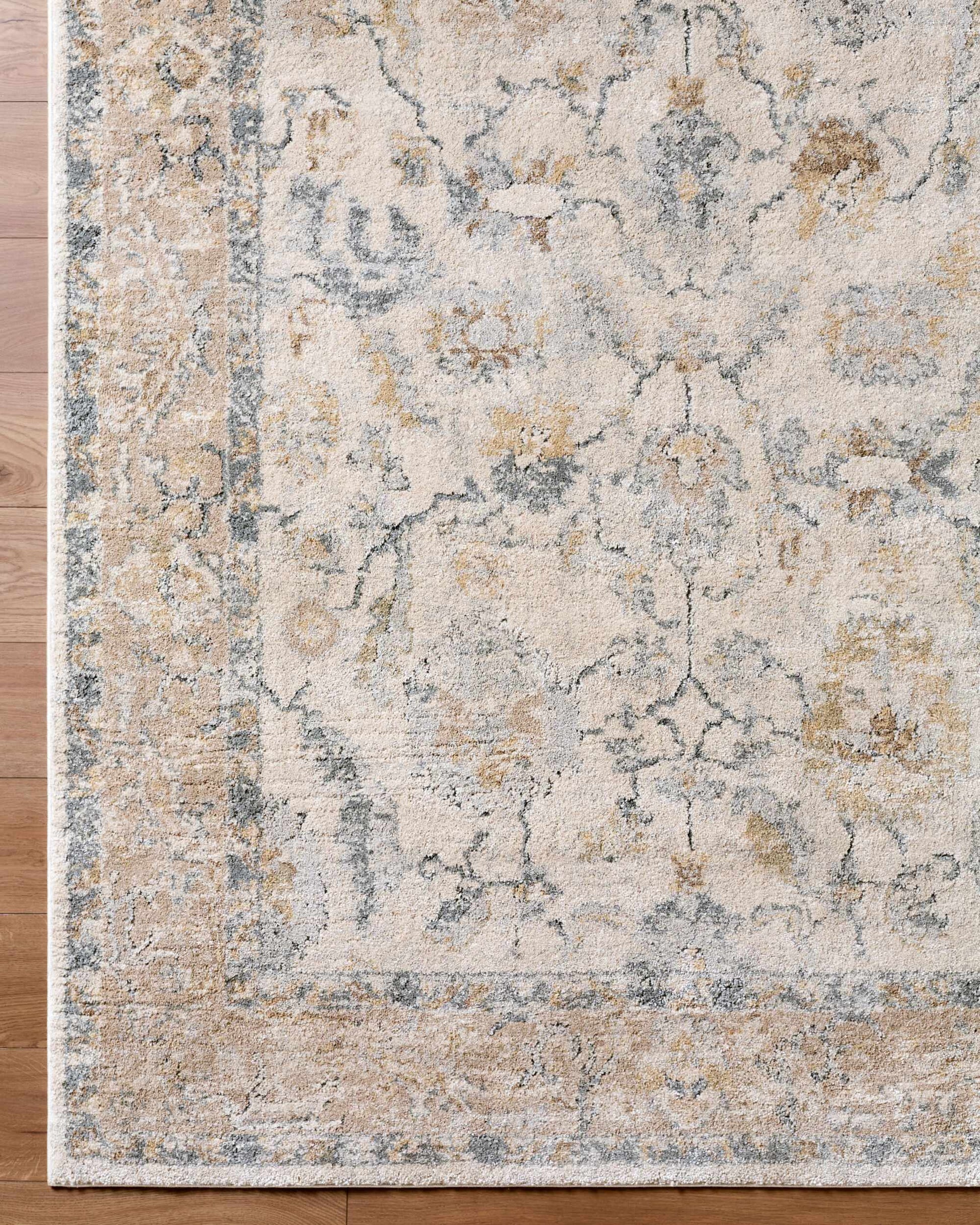Uriel Thick Luxe Rug beige gray with gold accents Boutique Rugs on Tampa Home & Garden Store