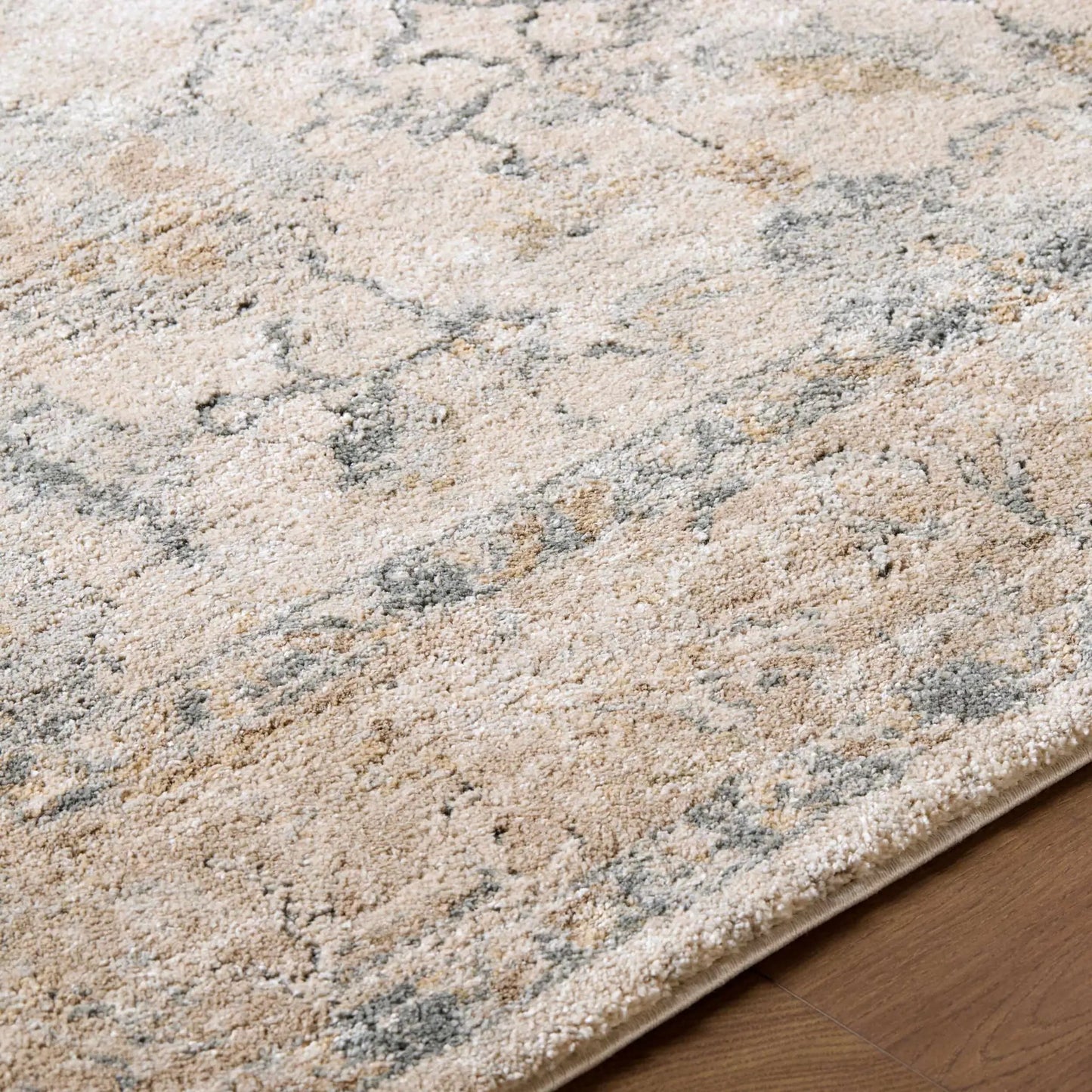 Uriel Thick Luxe Rug by Boutique Rugs in beige with gray taupe marbling; plush pile on Tampa Home & Garden Store