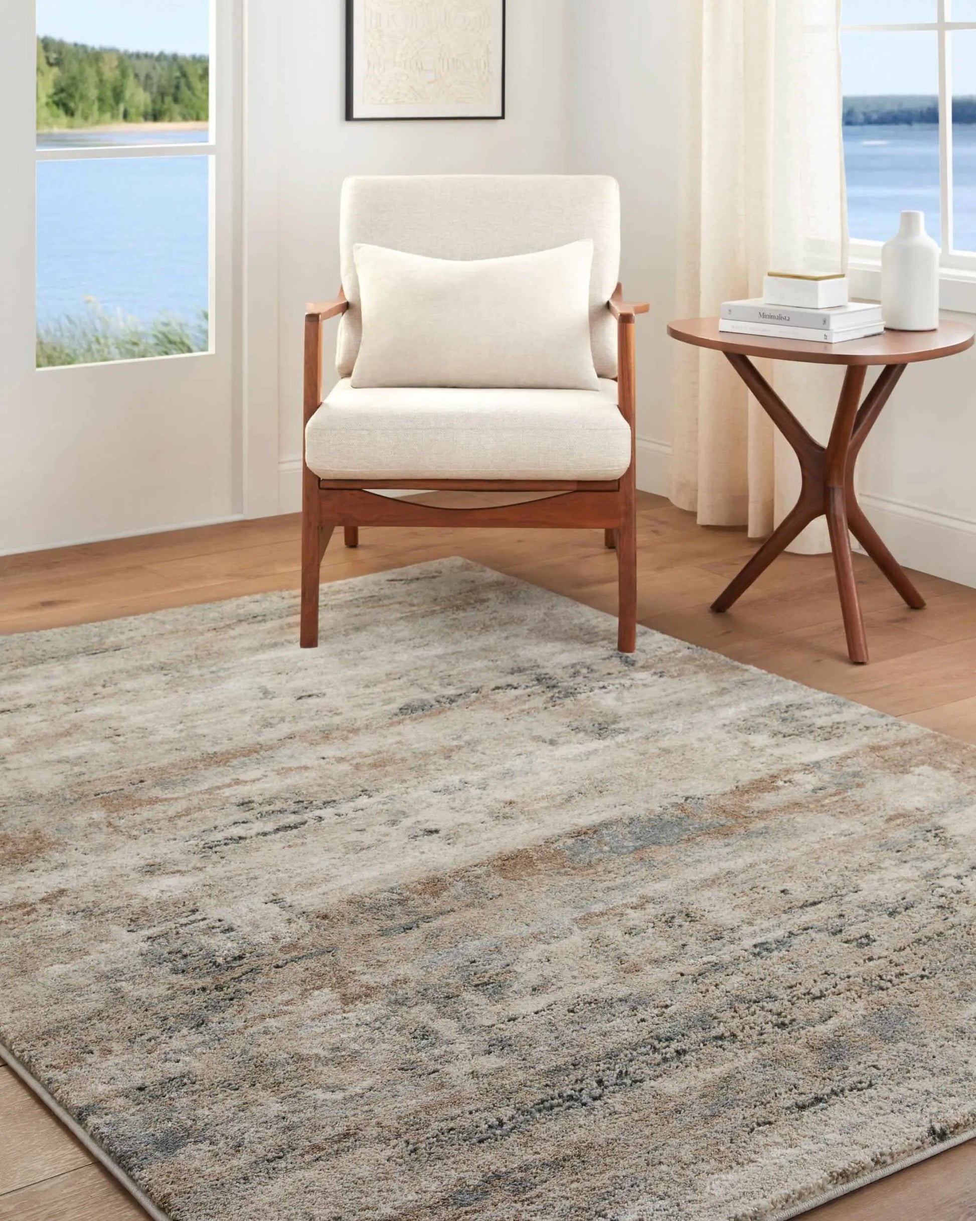 Yoshe Thick Luxe Rug, soft beige-gray plush pile for neutral living room by Boutique Rugs on Tampa Home & Garden Store