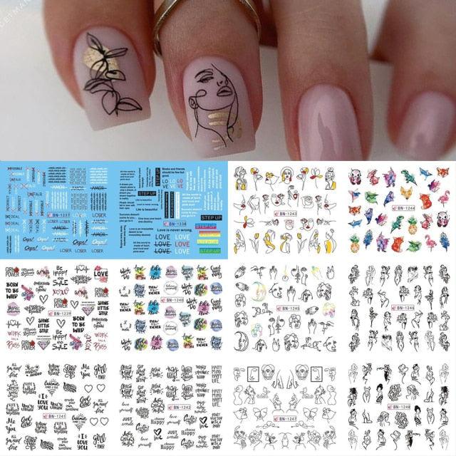 Fruit-themed nail art transfer stickers set with avocado and other fruit designs Stevvex ST695BGF on Tampa Home & Garden Store