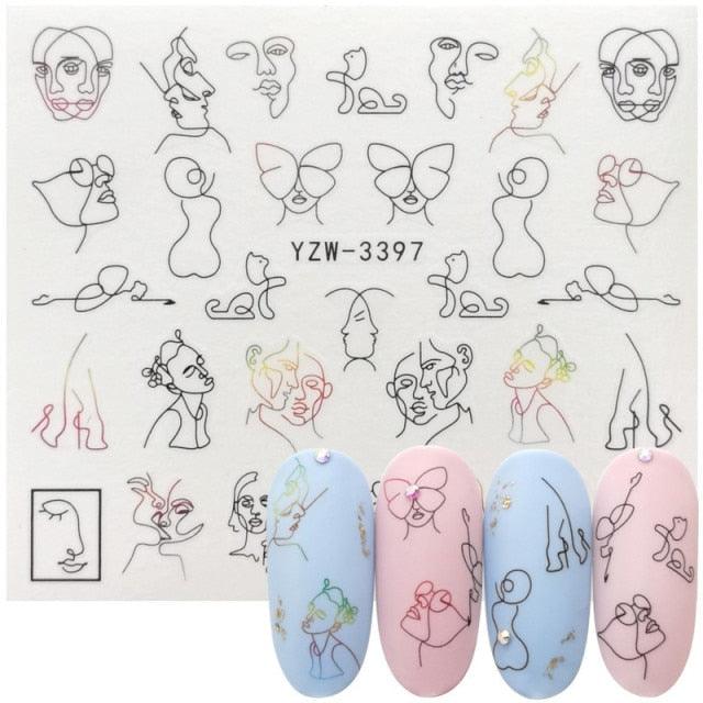 Avocado Fruit Transfer Nail Sticker Sheet by Stevvex with fruit icons; four pastel nails shown on Tampa Home & Garden Store