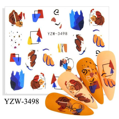 Avocado fruit transfer nail stickers sheet with banana, cherry, strawberry designs on Tampa Home & Garden Store