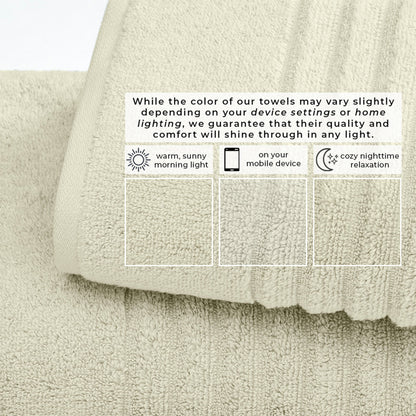 Luxury Combed Cotton and Ribbed Bath Towels