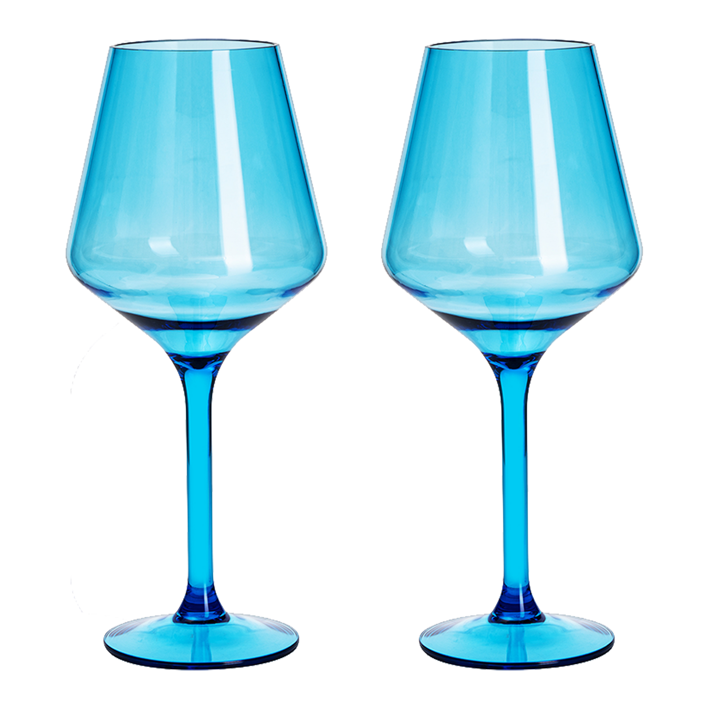 Saint Tropez Blue Acrylic Wine Glass Set of Two
