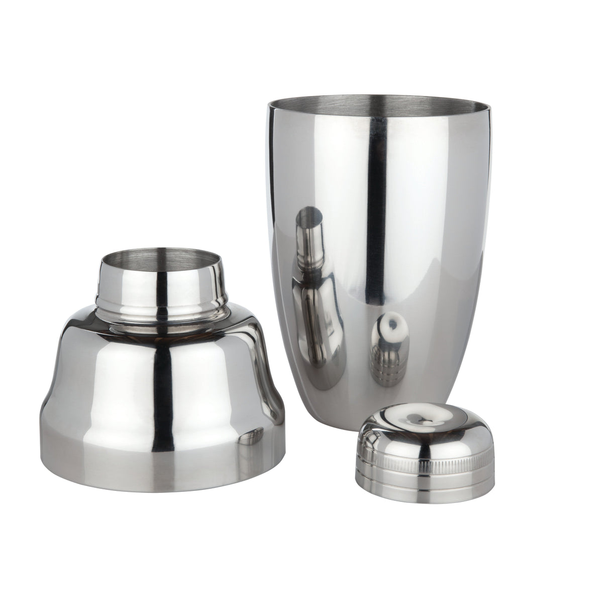 Harrison Heavyweight Cocktail Shaker set by Viski, three polished stainless steel shakers on Tampa Home & Garden Store