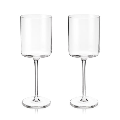 Laurel And Square Crystal White Wine Glasses