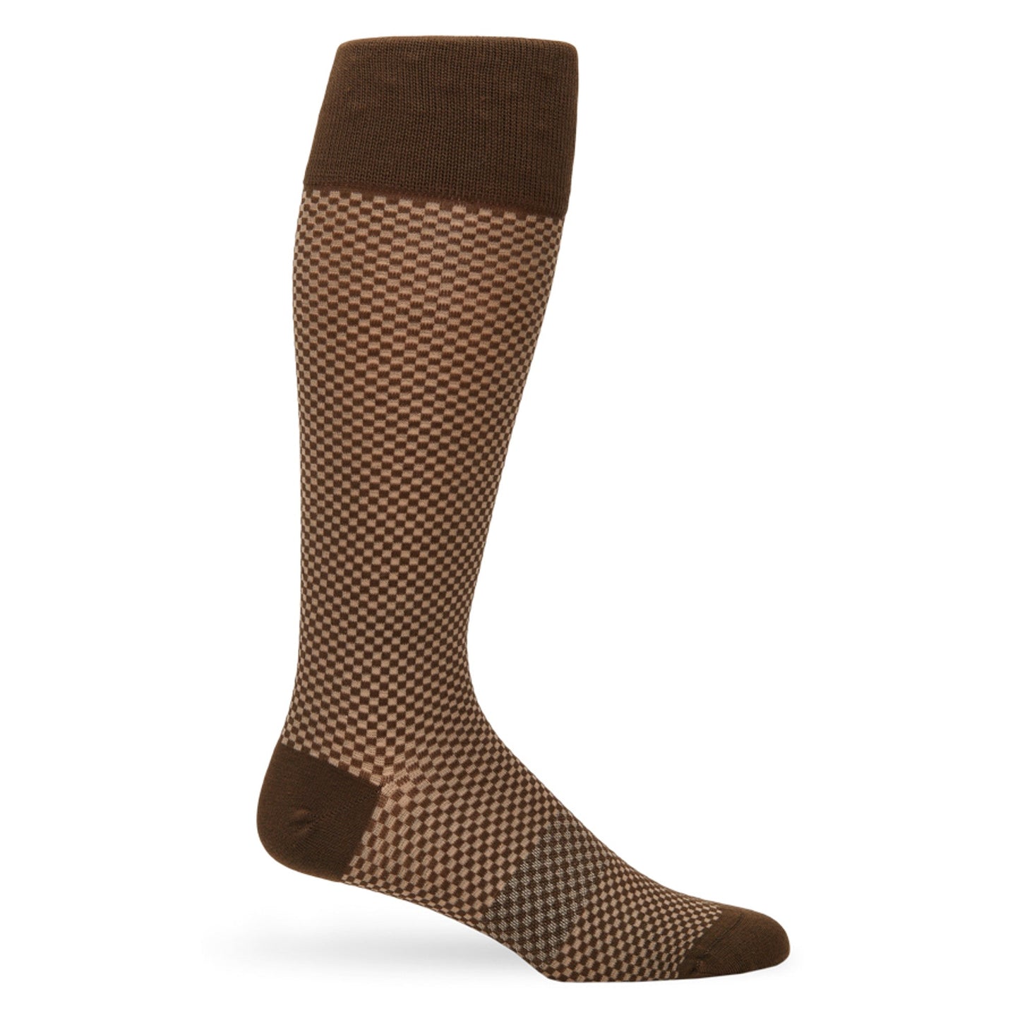 Axl Dress Socks by DeadSoxy, brown checkered boardroom dress sock on Tampa Home & Garden Store