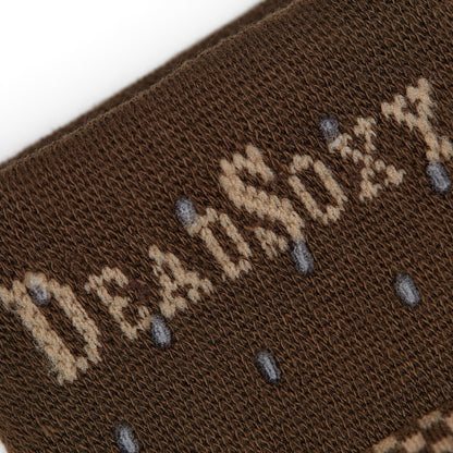 Axl Dress Socks boardroom dress socks in brown knit with beige and gray pattern by DeadSoxy on Tampa Home & Garden Store