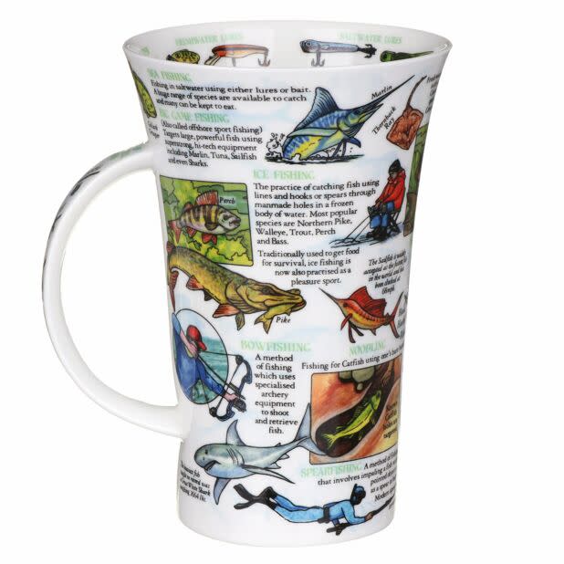 Taza de porcelana fina World of Fishing, estilo Glencoe, de Dunoon