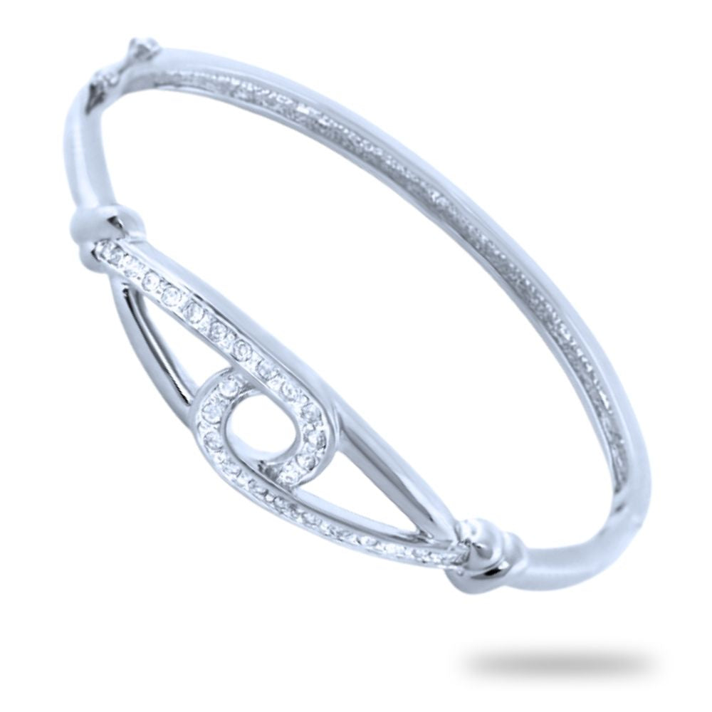 Glamour by the Yard Bangle eternity bracelet by Lauren G Adams in silver with pavé crystals on Tampa Home & Garden Store