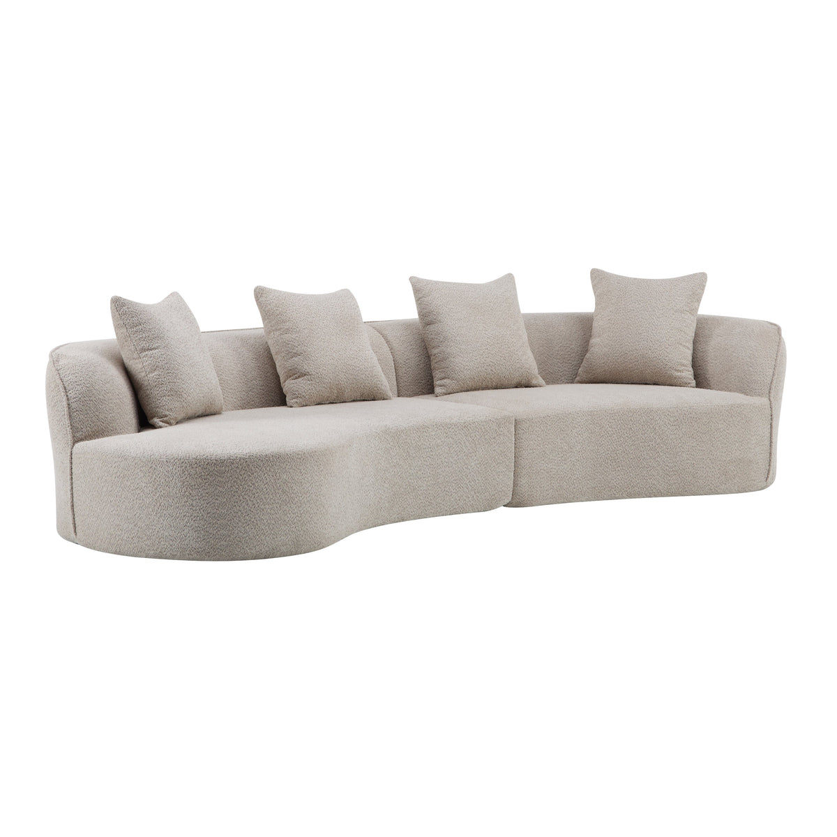 Curved Sectional Sofa and Almond Full Foam