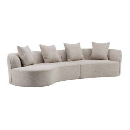 Curved Sectional Sofa and Almond Full Foam