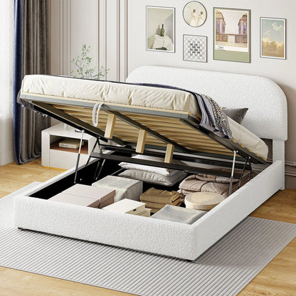 Upholstered Platform Bed With Hydraulic Storage
