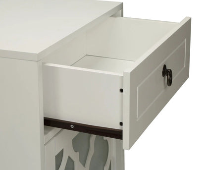 Ceara Accent Table With Drawer and Glass Door