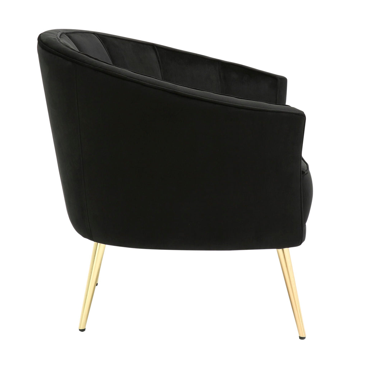 Contemporary Glam Accent Chair black velvet upholstery with gold legs on Tampa Home & Garden Store