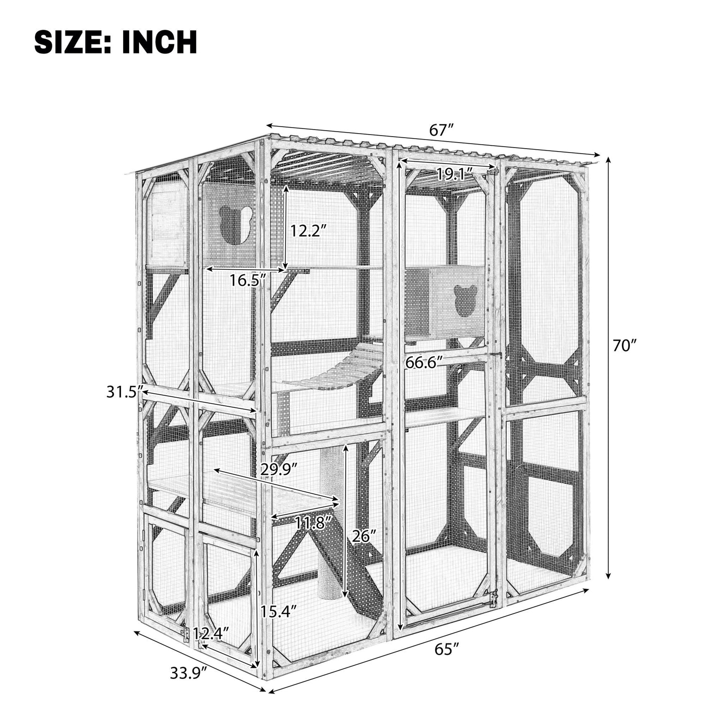 Multi Level Outdoor Cat Enclosure and Platform