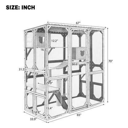 Multi Level Outdoor Cat Enclosure and Platform