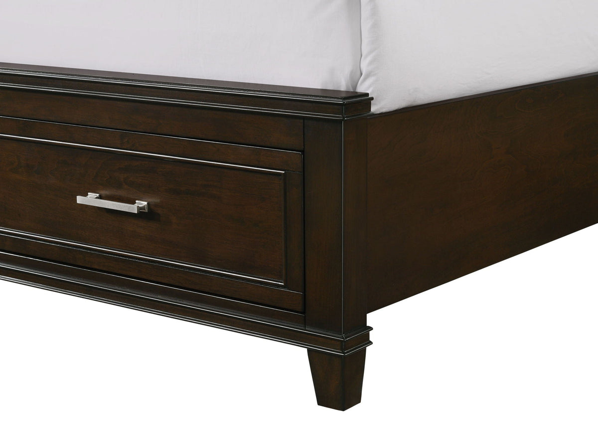 Ample Storage Bed with X Headboard and Wood Base