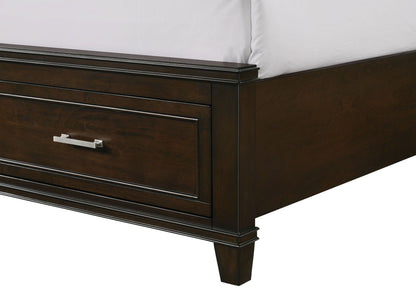 Ample Storage Bed with X Headboard and Wood Base