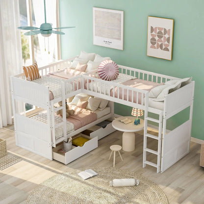 Bunk Bed With Loft and Two Underbed Drawers