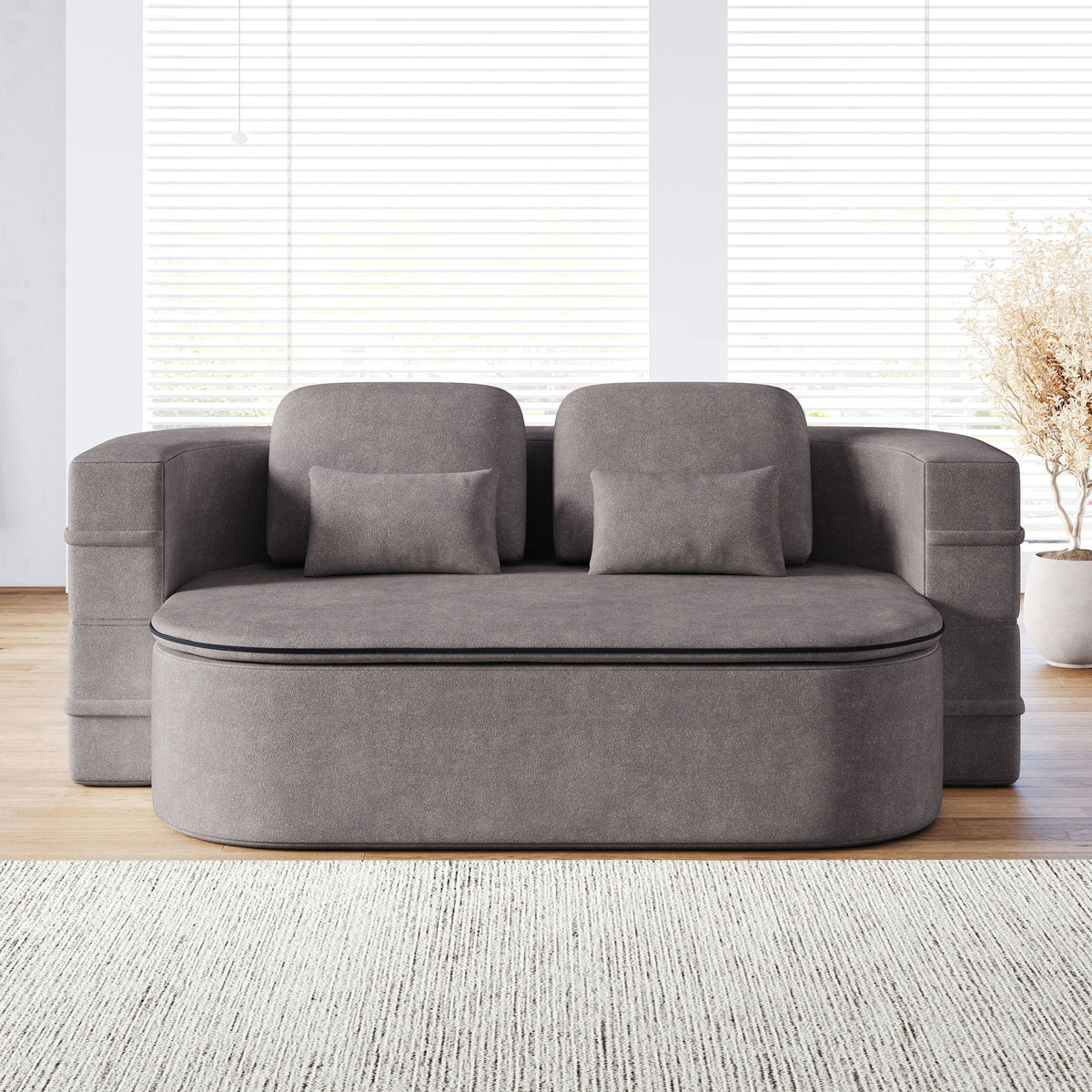 Foldable Sofa Bed with a Multi Functional Blanket