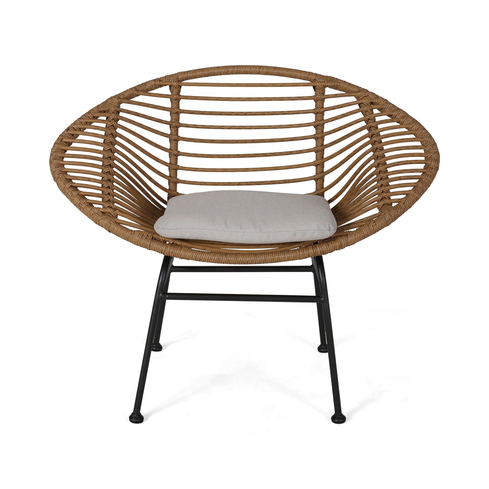 Cordella Outdoor Woven Wicker Chairs, gray cushions, Set of 2, HouseOfZazla on Tampa Home & Garden Store