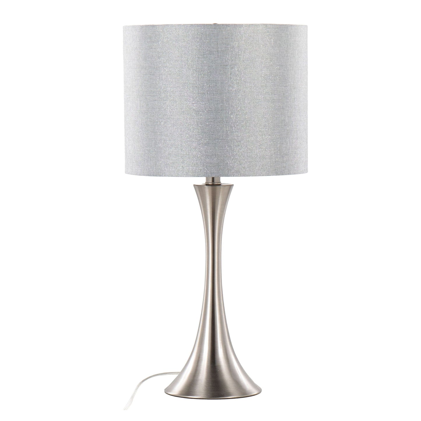 Lenuxe table lamp with brushed nickel base and silver shade by HouseOfZazla on Tampa Home & Garden Store