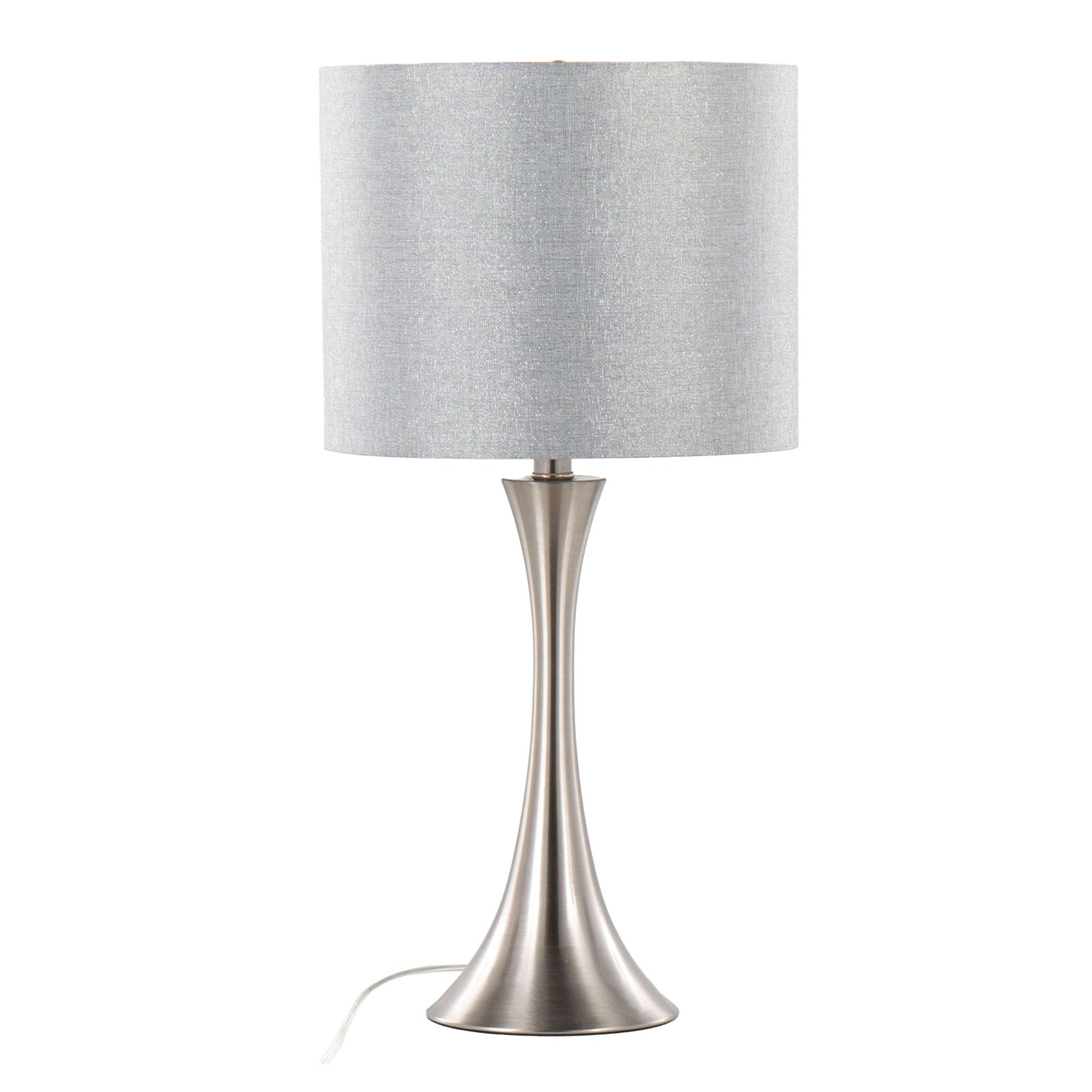 Lenuxe table lamp with brushed nickel base and silver shade by HouseOfZazla on Tampa Home & Garden Store