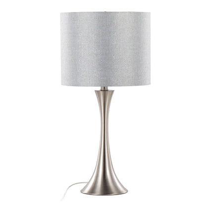Lenuxe table lamp with brushed nickel base and silver shade by HouseOfZazla on Tampa Home & Garden Store