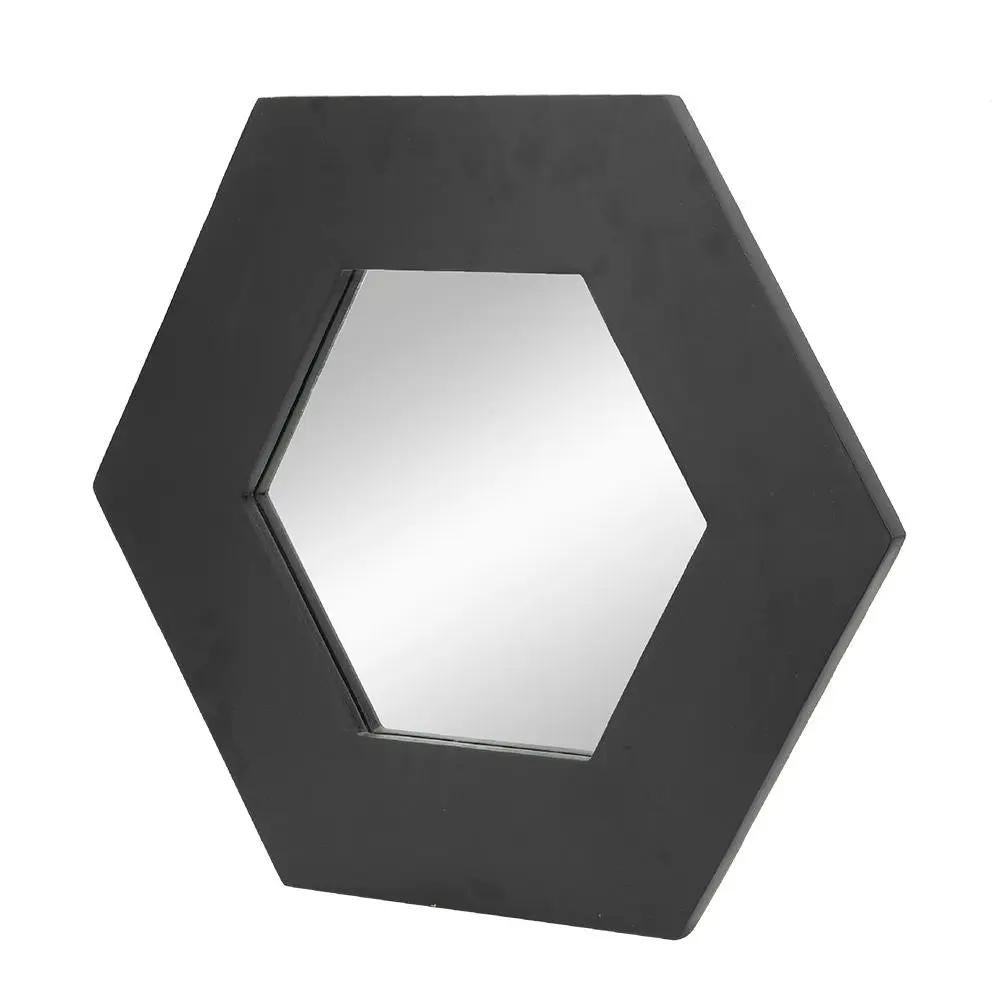 Hexagon mirror with black wood frame, accent mirror by Unique Piece Furniture on Tampa Home & Garden Store