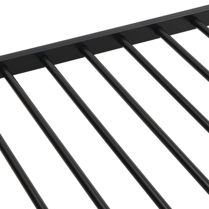 Modern metal bunk bed frame full over full black finish close-up of rail slats on Tampa Home & Garden Store