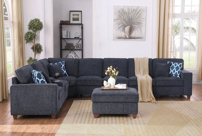 Lily sectional sofa with ottoman, black fabric 2-piece living room set Unique Piece Furniture on Tampa Home & Garden Store
