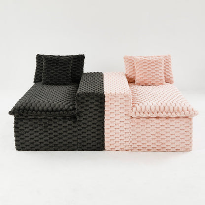 Modular Four Seater Sofa In Pink And Black