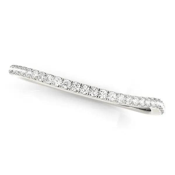 Ring: 14k white gold slim curved diamond wedding band, 1/10 cttw, Bids.com on Tampa Home & Garden Store