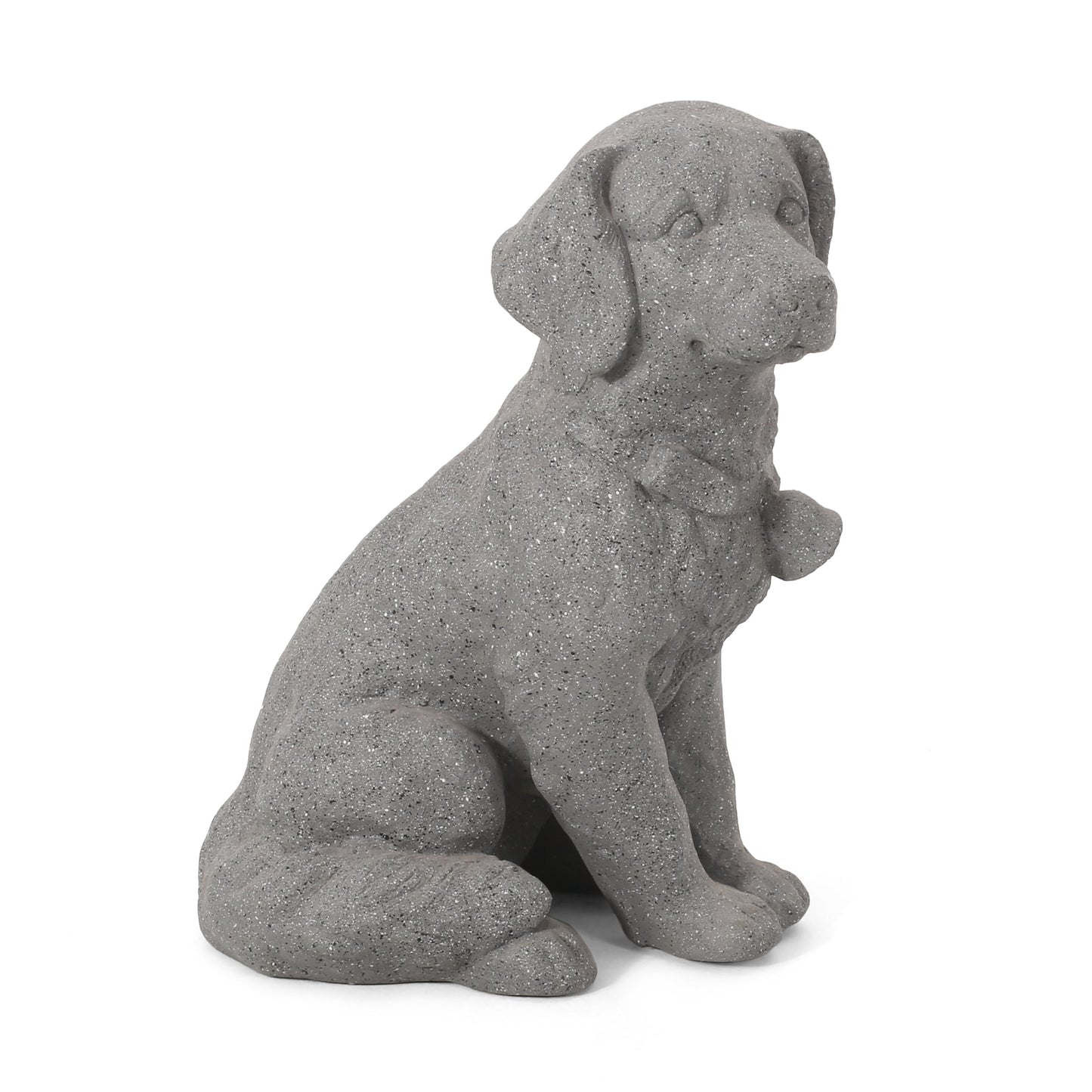 A Gray Mgo Dog Statue in Outdoor Garden Decor