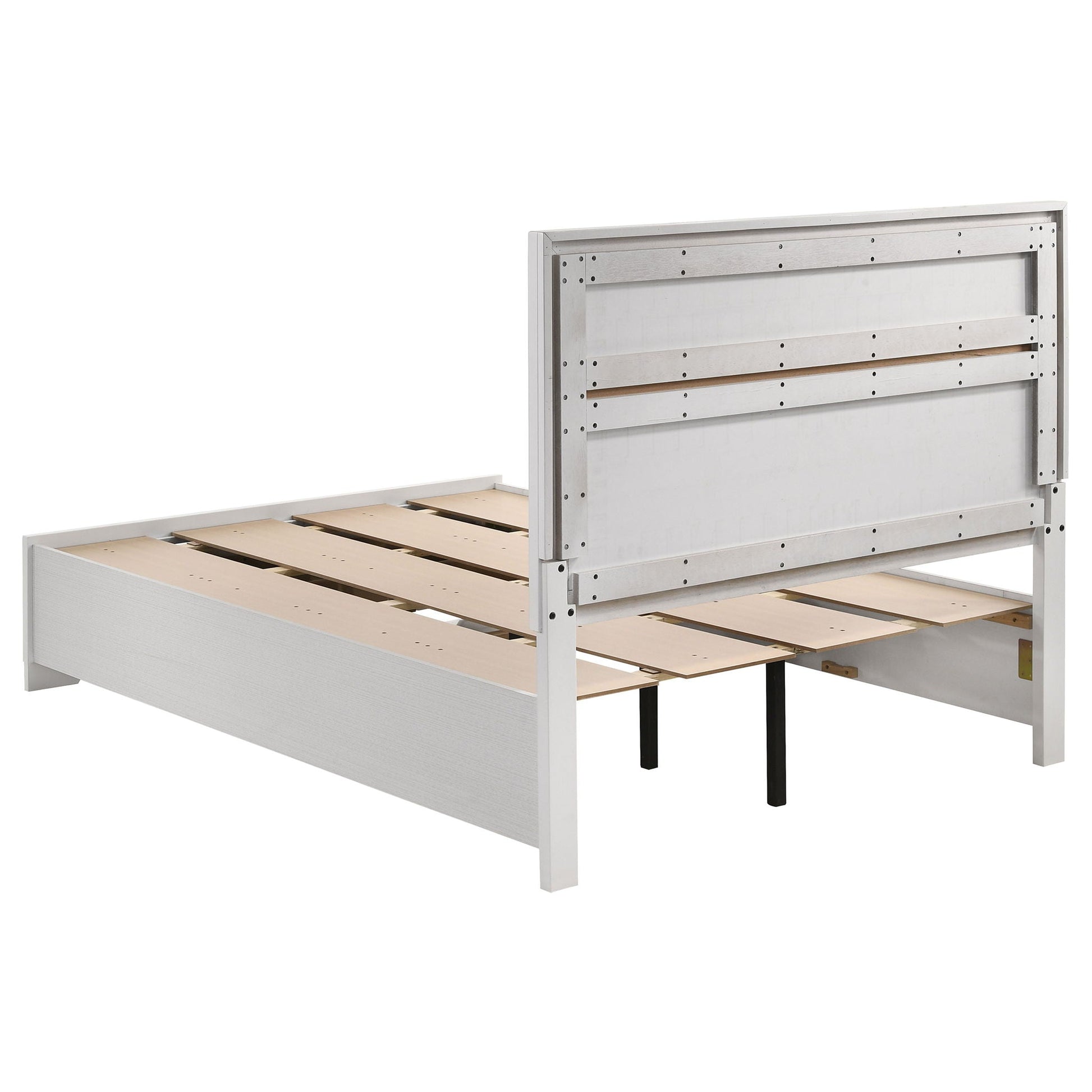 Urbana storage panel bed by HouseOfZazla in silver metal frame with panel headboard on Tampa Home & Garden Store