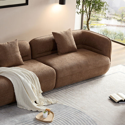 Sectional sofa brown textured fabric with plush cushions and high density foam fill on Tampa Home & Garden Store