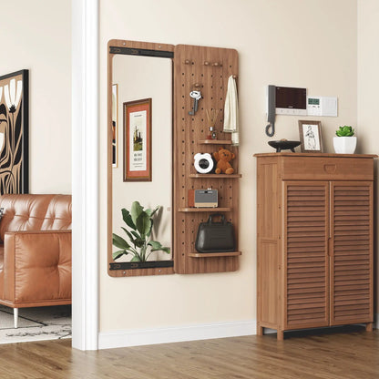 Wall Mounted Full Length Mirror with Hook