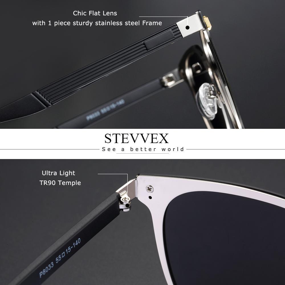 Stevvex polarized square sunglasses with UV400 protection and ultra-light TR90 temples on Tampa Home & Garden Store