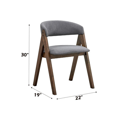 Keiki Side Chair Set of 2 in Gray Fabric