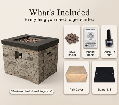 32 Inch Outdoor Propane Fire Pit Table for Patio