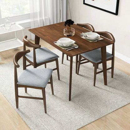 Mary - Modern Style Rectangular Dining Table by HouseOfZazla in dark wood with four gray chairs on Tampa Home & Garden Store