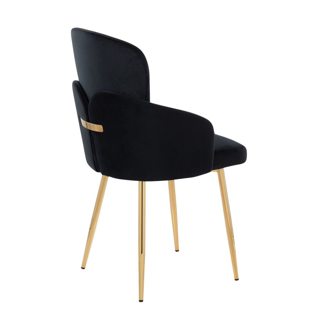 Dahlia dining chair set in black upholstery with gold metal legs by HouseOfZazla on Tampa Home & Garden Store