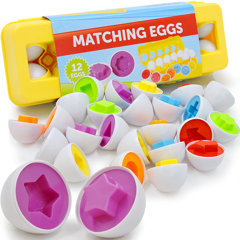 Matching Eggs toy set by Sell My Stuff; 12 white egg halves with bright inserts for sorting on Tampa Home & Garden Store