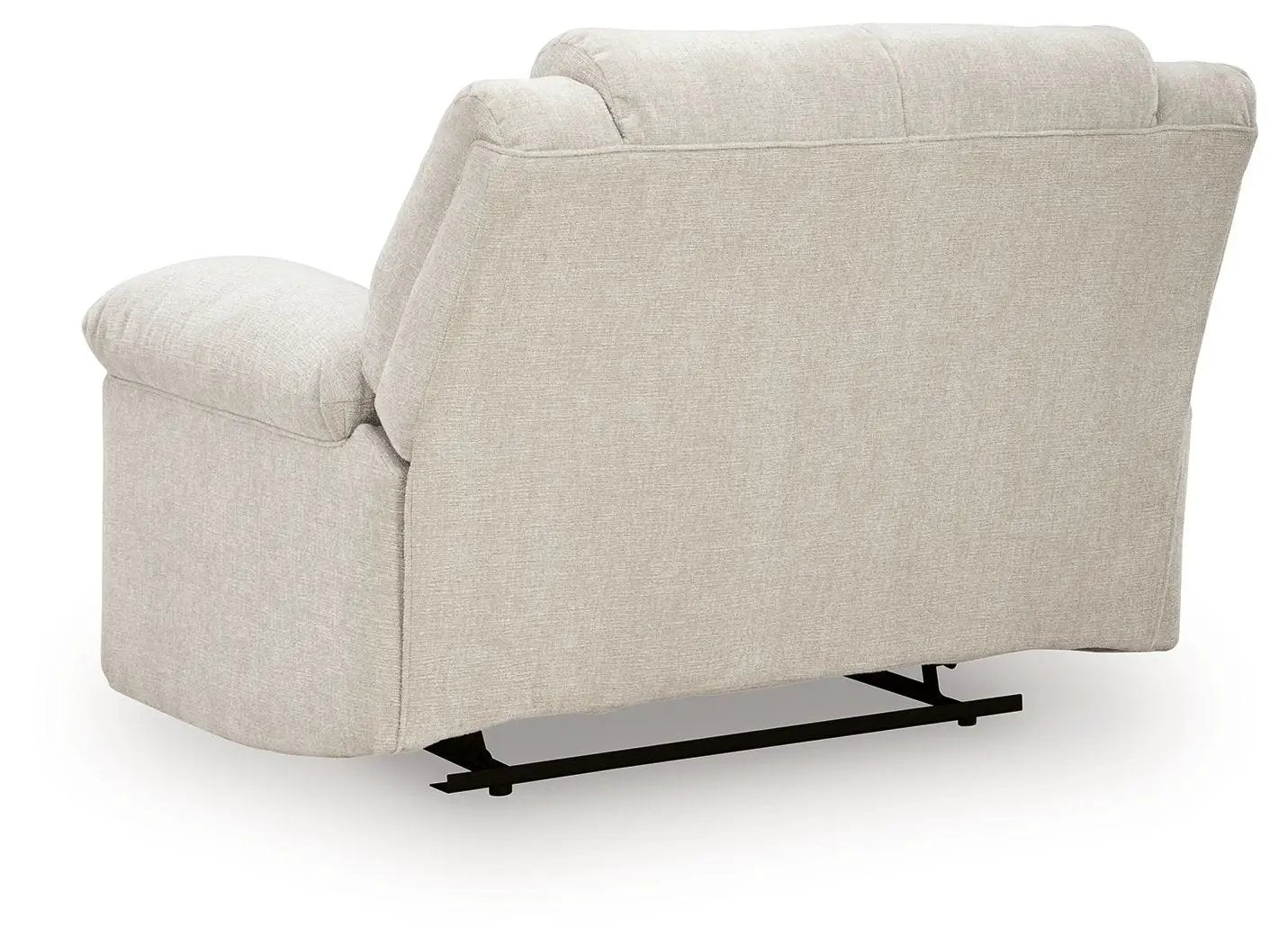Orlen Zero Wall Wide Seat Recliner beige fabric with black metal base by Unique Piece Furniture on Tampa Home & Garden Store