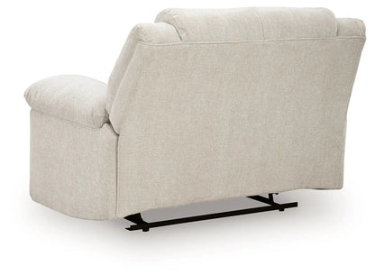 Orlen Zero Wall Wide Seat Recliner beige fabric with black metal base by Unique Piece Furniture on Tampa Home & Garden Store