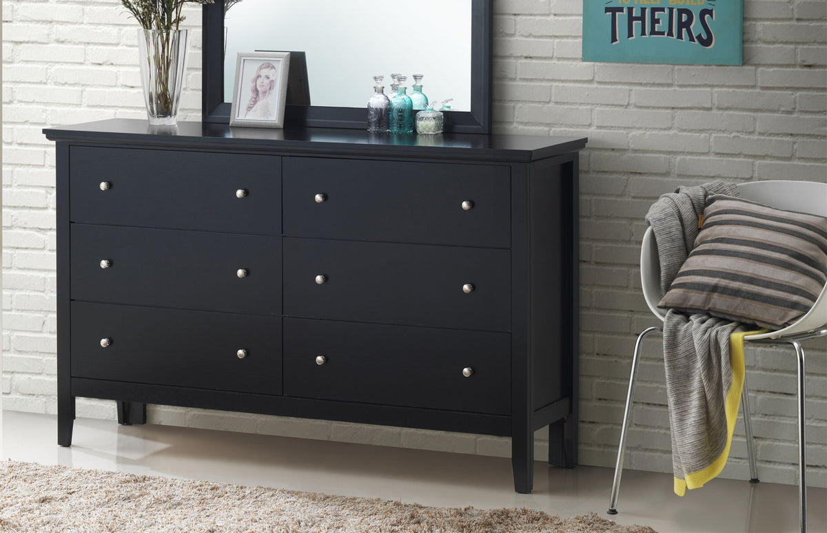 Primo dresser dark navy with durable hardwood frame and French dovetail drawers, 6-drawer on Tampa Home & Garden Store