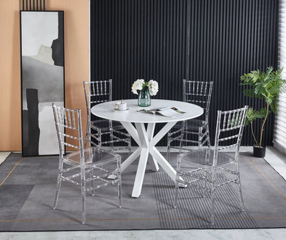 Transparent Plastic Dining Chairs Set of 4