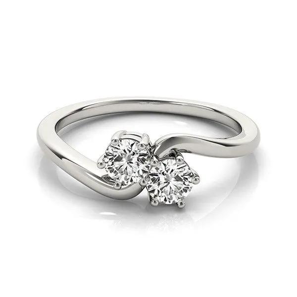 Two-stone diamond ring in 14k white gold with two round diamonds 0.50 cttw on Tampa Home & Garden Store